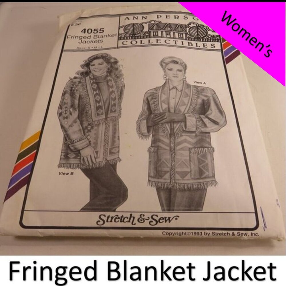 Ann Person Fringed Blanket Jacket UNCUT Stretch & Sew 4055 Clothing Pattern